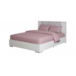 Sofia Bed 160x200 cm Gold Marble And White