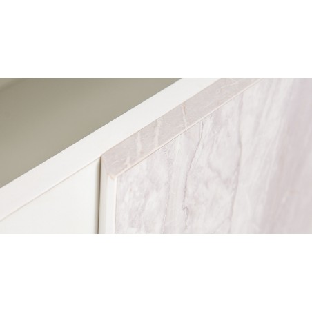 Sofia Bed 160x200 cm Gold Marble And White