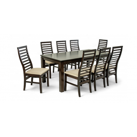 Legenda Table and 8 Chairs Cappuccino Rubberwood