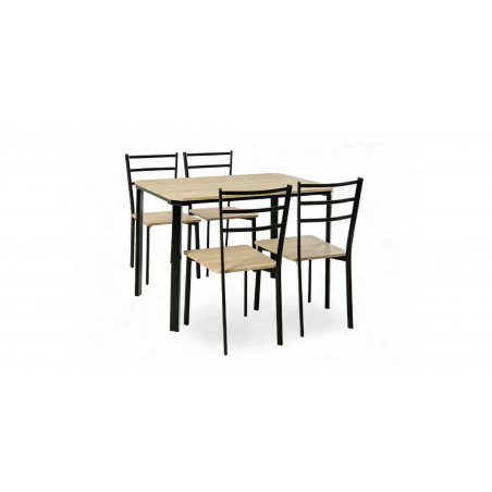Rugga Table and 4 Chairs Metal/MDF