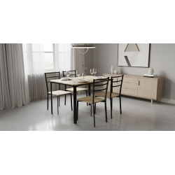 Rugga Table and 4 Chairs Metal/MDF