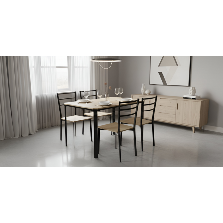 Rugga Table and 4 Chairs Metal/MDF