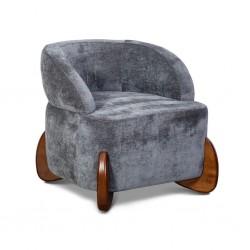 Curve Occasional Chair Fabric Grey Amigo