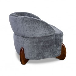 Curve Occasional Chair Fabric Grey Amigo