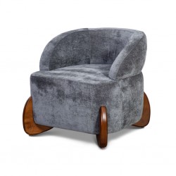 Curve Occasional Chair Fabric Grey Amigo