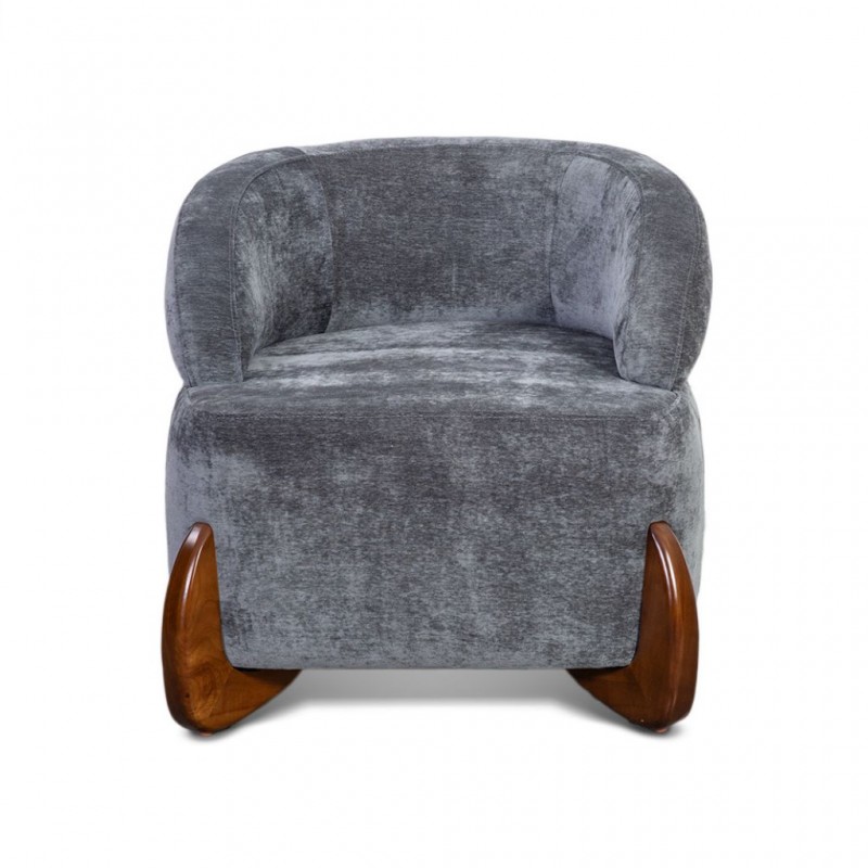 Curve Occasional Chair Fabric Grey Amigo