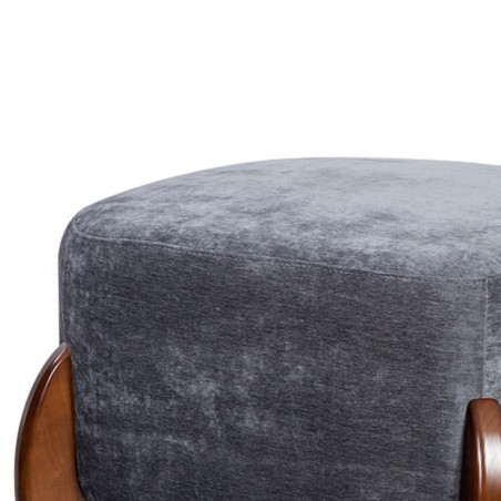 Curved Ottoman Fabric Grey Amigo