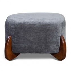Curved Ottoman Fabric Grey Amigo