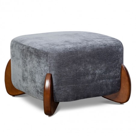 Curved Ottoman Fabric Grey Amigo