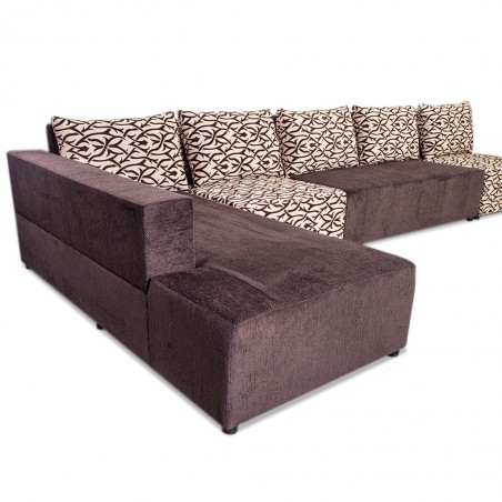 Tola Corner LHF Arm Chaise Fabric Brown