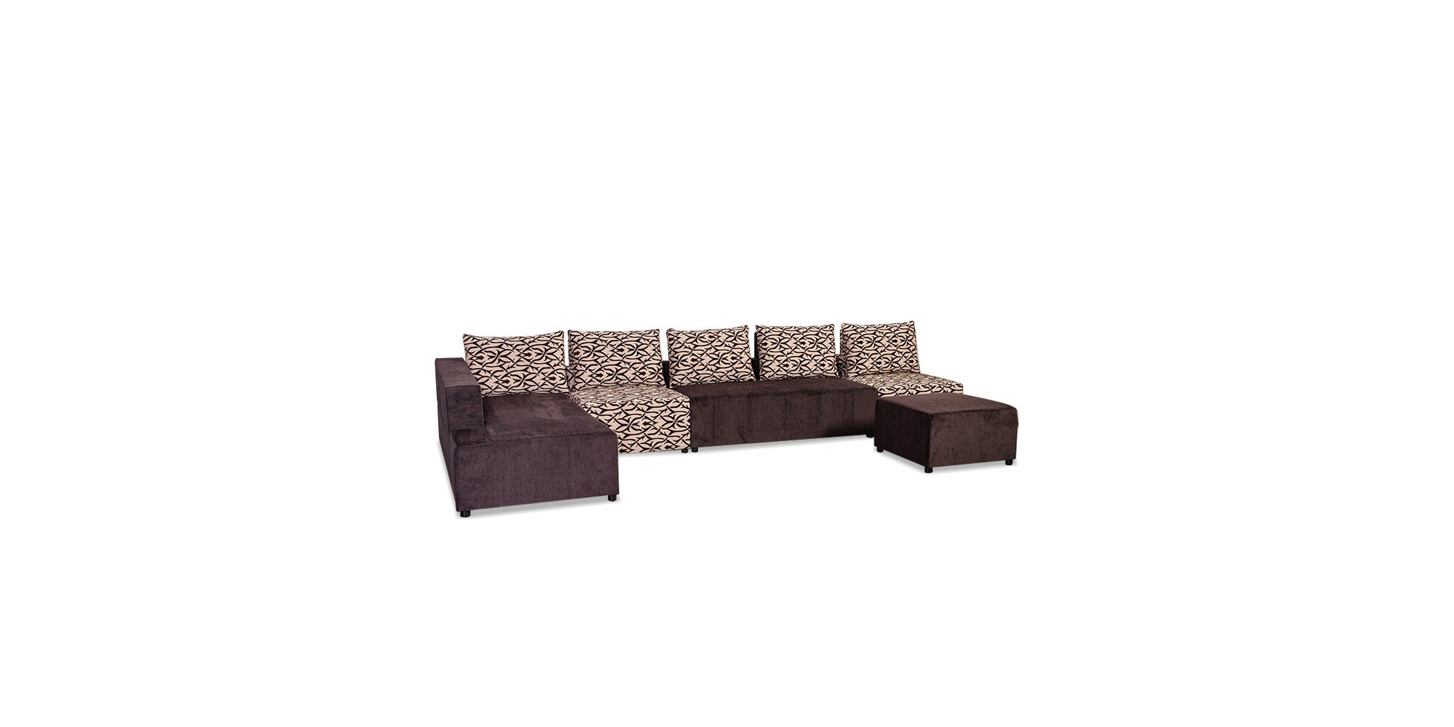 Tola Sofa Corner In Brown Fabric