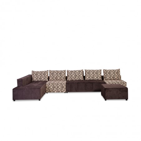 Tola Corner LHF Arm Chaise Fabric Brown