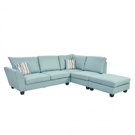 Bella Sofa Corner 3 Str+RHF+Otto Fabric Peacock