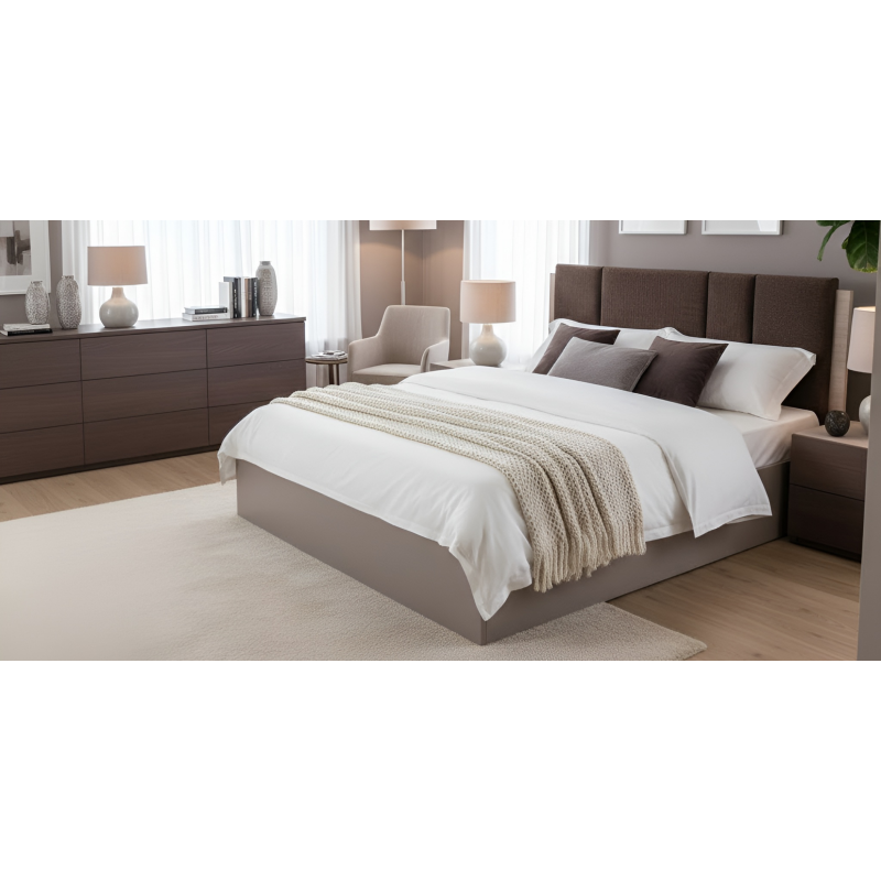 Garnelia Bed 160x200 cm Relic Oak & Smoky MDF/Particle Board