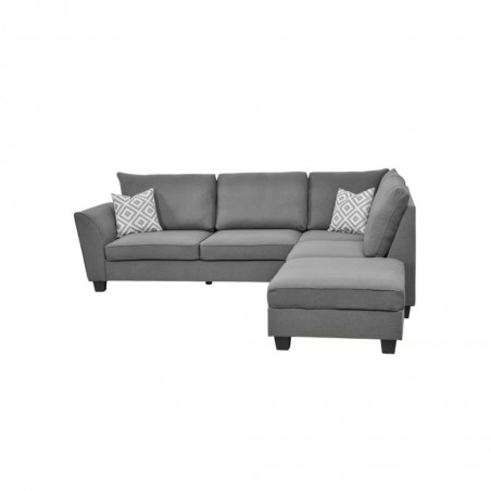 Bella Corner RHF Chaise + LHF 2Str+Otto Fabric Grey