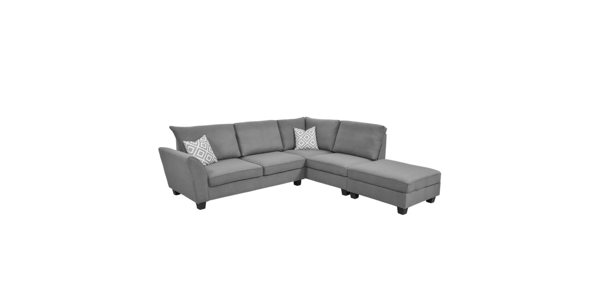 Bella Corner RHF Chaise + LHF 2Str+Otto Fabric Grey