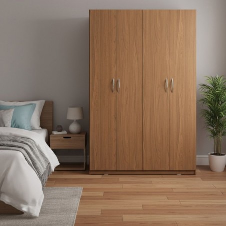 Brazilia Wardrobe 4 Doors Dark Teak Hydrofuge Particle Board
