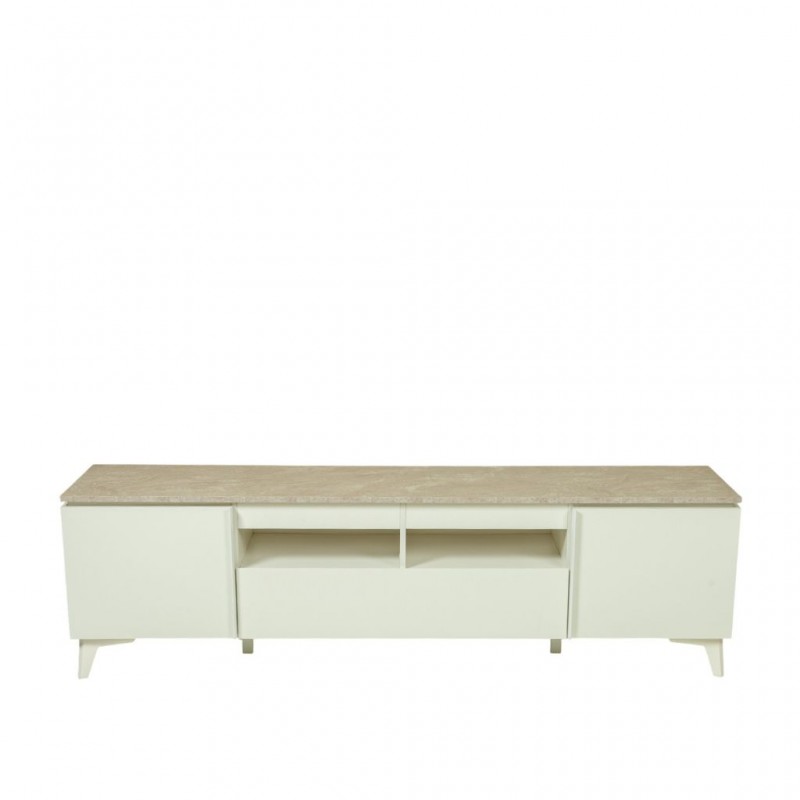 Betrix Low TV Cabinet Sandstone & White
