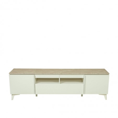 Betrix Low TV Cabinet Sandstone & White