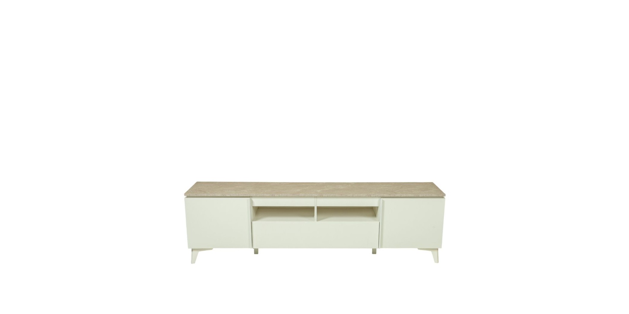 Betrix Low TV Cabinet Sandstone & White