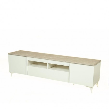 Betrix Low TV Cabinet Sandstone & White