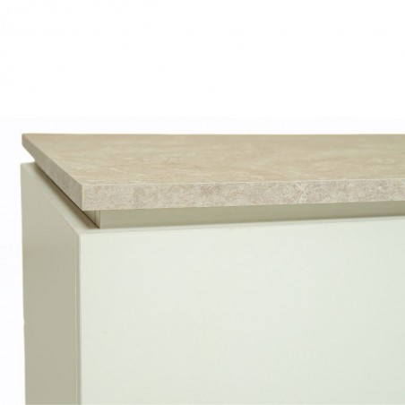 Betrix Low TV Cabinet Sandstone & White