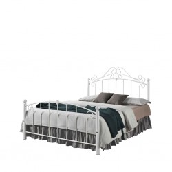 Britney Bed 180x200 cm White Metal