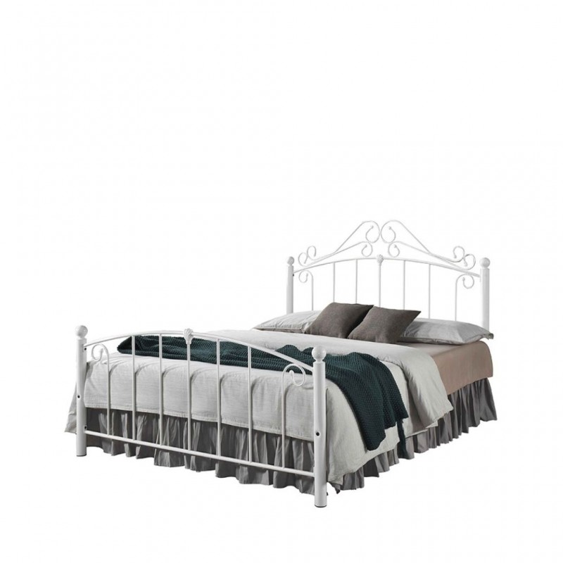 Britney Bed 180x200 cm White Metal