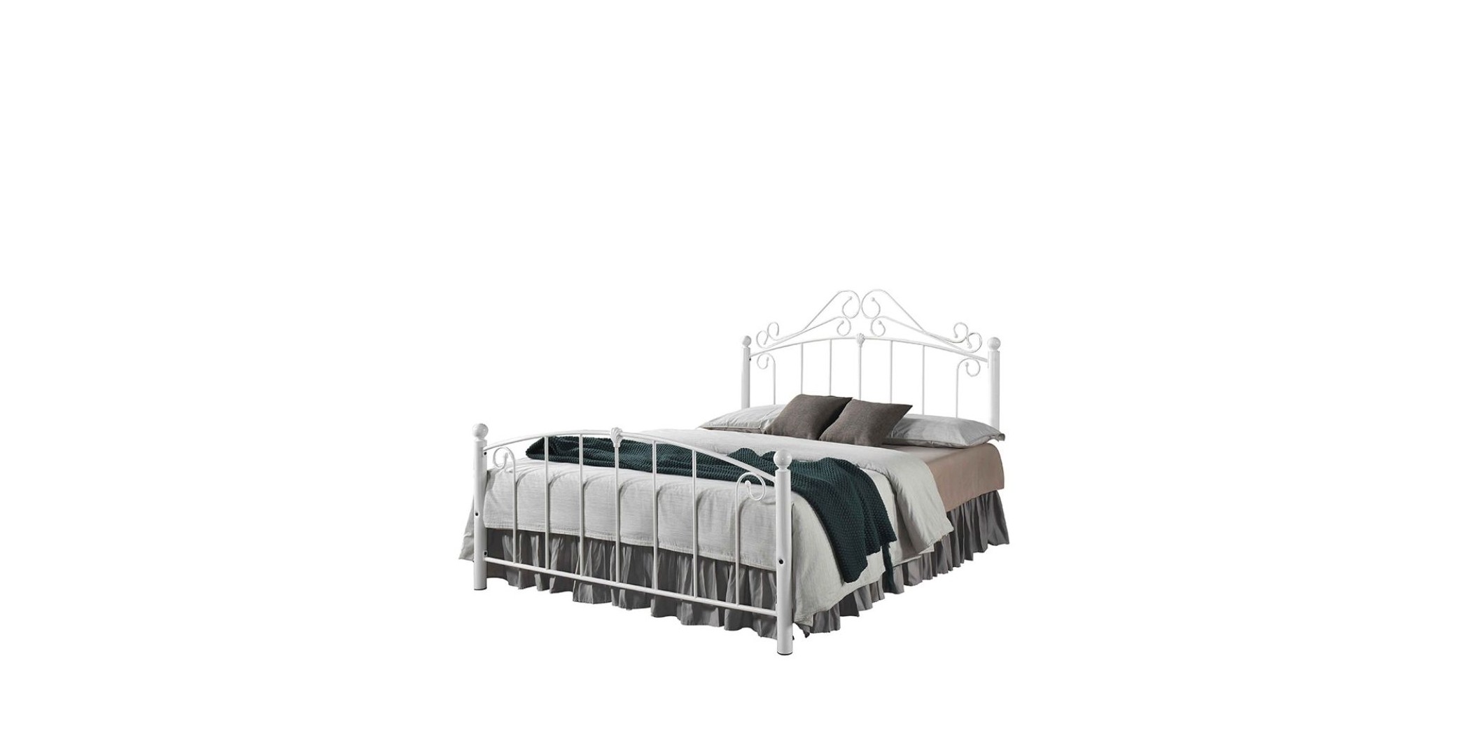 Britney Bed 180x200 cm White Metal