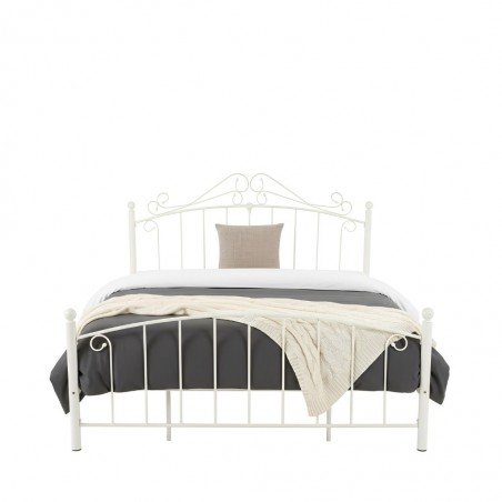 Britney Bed 180x200 cm White Metal
