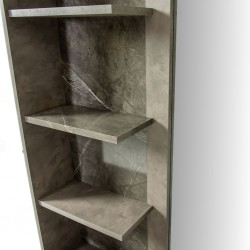 Dreamscape Dressing Table With Pouf Dark Ash Glossy & Light Ash