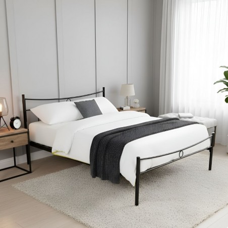 Imelda Bed 150x190 cm Black Metal