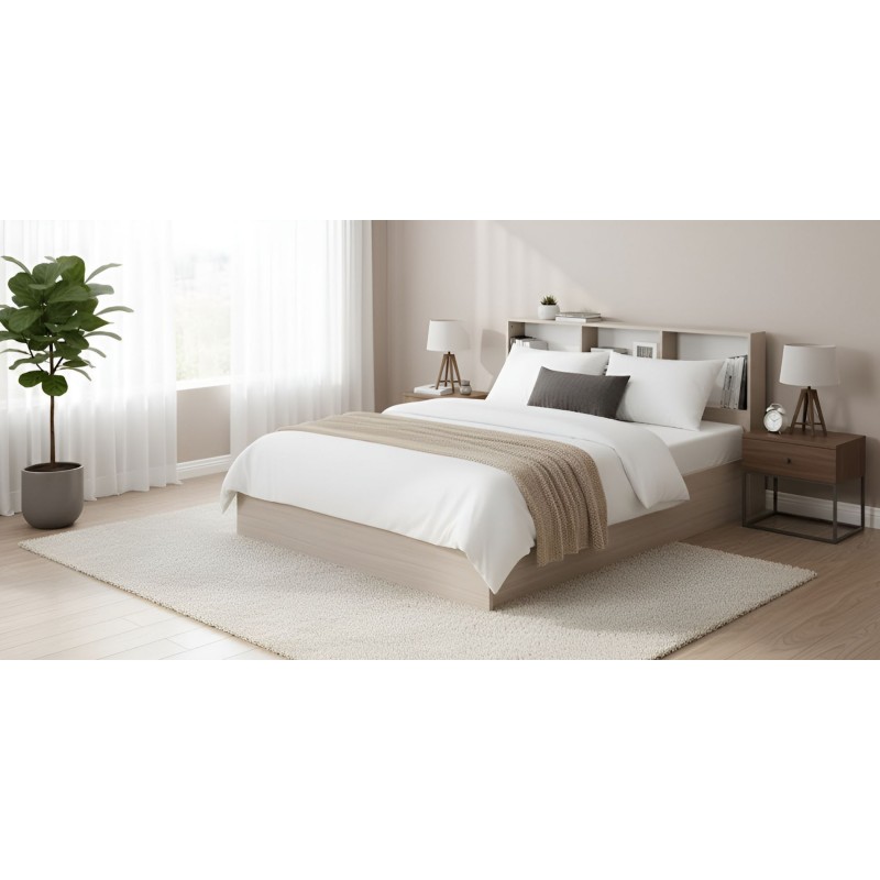 Curtis Bed 160x200 cm Maple Grey In MDF