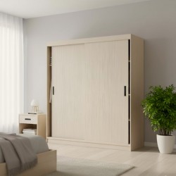Curtis Wardrobe 2 Doors Sliding Maple Grey In MDF