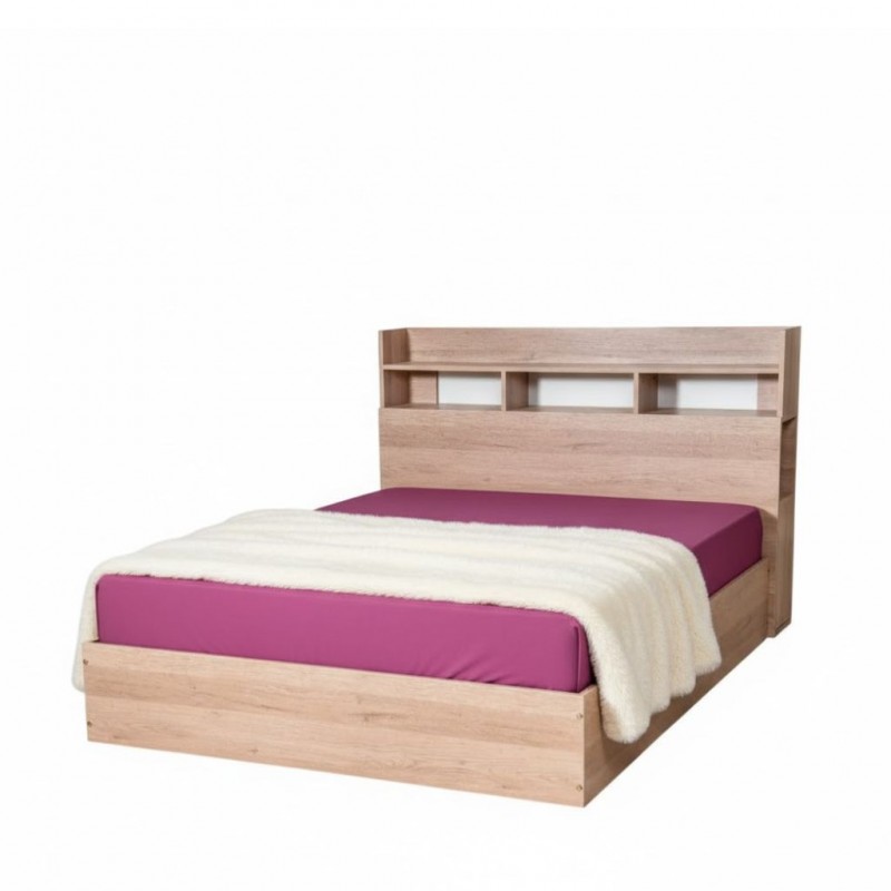 Sapphire Bed 180x200 cm With Shelves MDF Red Oak
