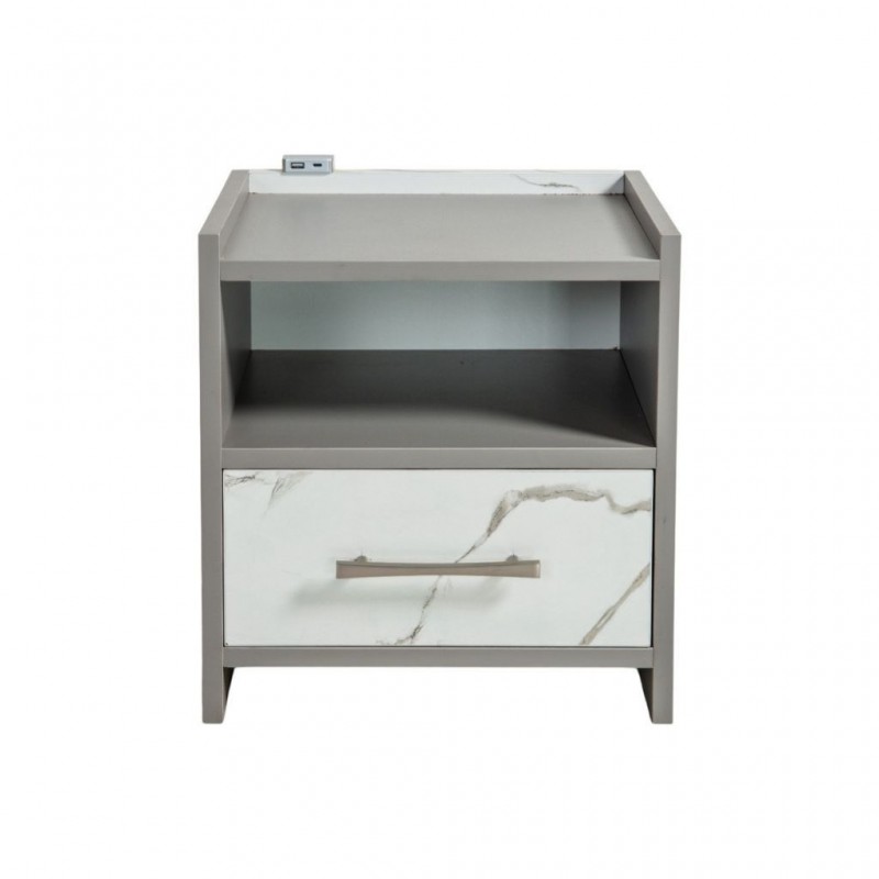 Venicia Night Table With USB Port In MDF/Plywood