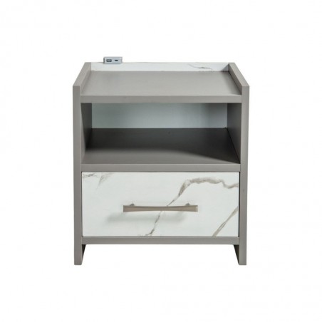 Venicia Night Table With USB Port In MDF/Plywood
