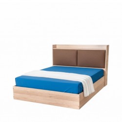 Diamond Bed 180x200 cm Upholstered MDF Red Oak
