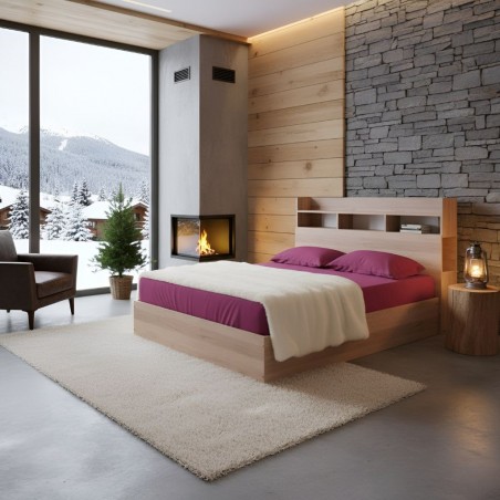 Sapphire Bed 180x200 cm With Shelves MDF Red Oak