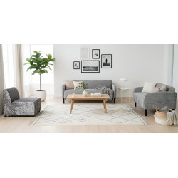 Brava Sofa 3+2+Armless Chair Silver Fabric