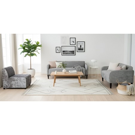 Brava Sofa 3+2+Armless Chair Silver Fabric