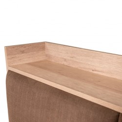 Diamond Bed 160x200 cm Upholstered MDF Red Oak