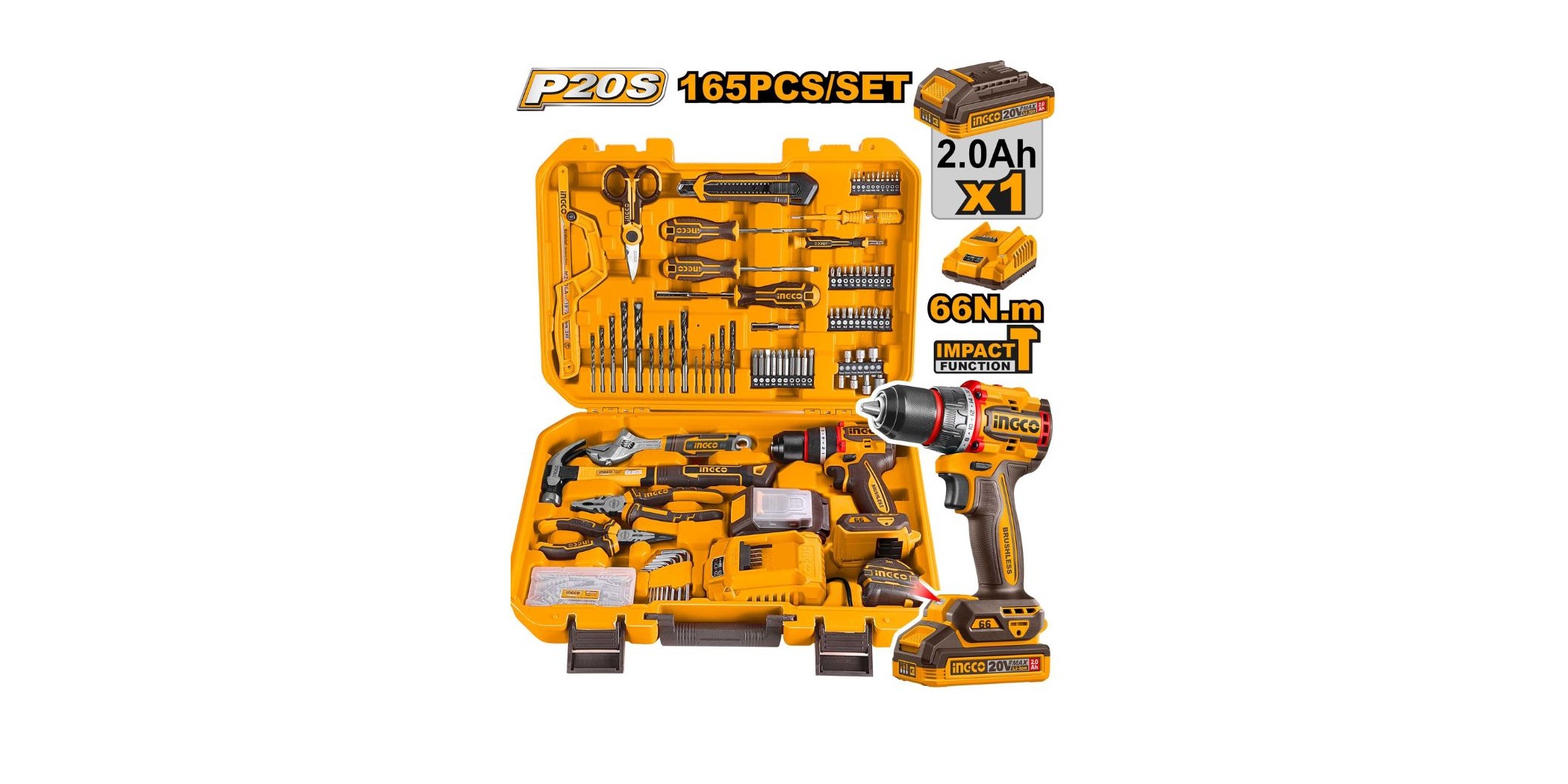 Ingco HKTHP11651 165pcs Set