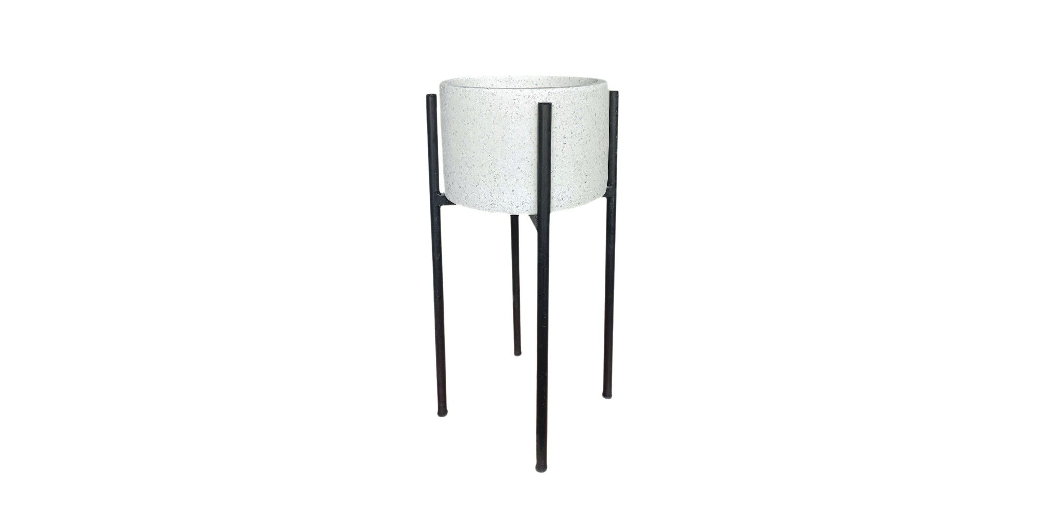 Govuva M Pot White Terrazzo Cement