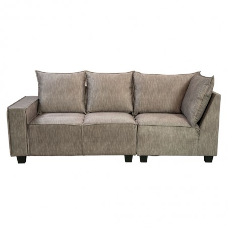 Hunter Corner W/Storage Ottoman Fabric Brown