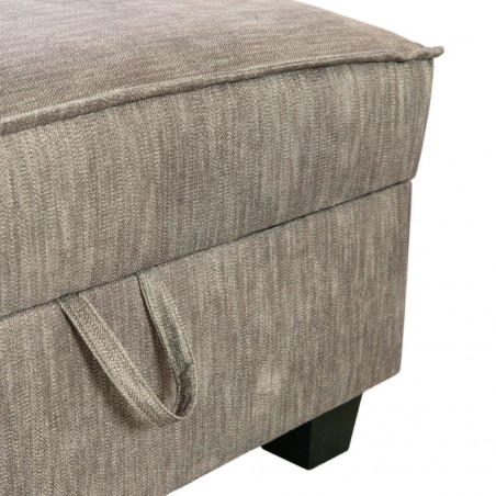 Hunter Corner W/Storage Ottoman Fabric Brown