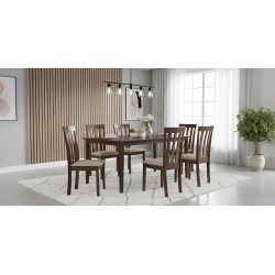 Latvia Table & 6 Chairs Dirty Oak In Rubberwood