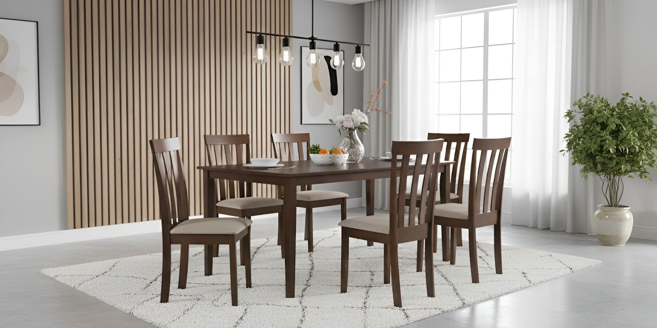 Latvia Table & 6 Chairs Dirty Oak In Rubberwood