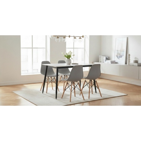 Kult Table and 4 Chairs Light Grey