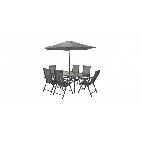 Alvory Table & 6 Chairs With Umbrella